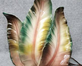 NG336 Mid Century Ceramic Tropical Palm Leaf Lamp