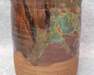 MB031 Signed Dripware Pottery Vase