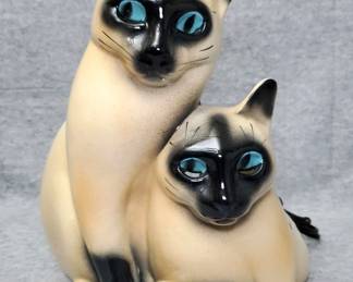 NG337 Mid Century Ceramic Siamese Cat Lamp