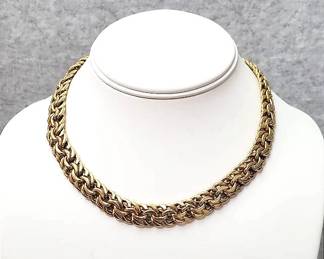 MB082 18K Gold 16 inch Link Necklace Marked 750 410MI