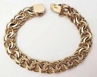 MB075 14k Gold 7inch Link Bracelet