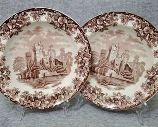 BS034 Vintage Copeland Brown Transferware Bowls