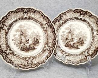 BS026 English Ironstone Transferware Plates Carolina R Hall