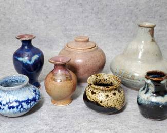 MB097 Artisan Pottery Bud Vases, Jar