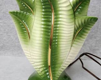 NG339 Mid Century Ceramic Tropical Palm Leaf Lamp
