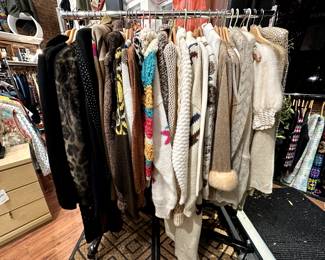 vintage sweaters, some with blonde mink trim