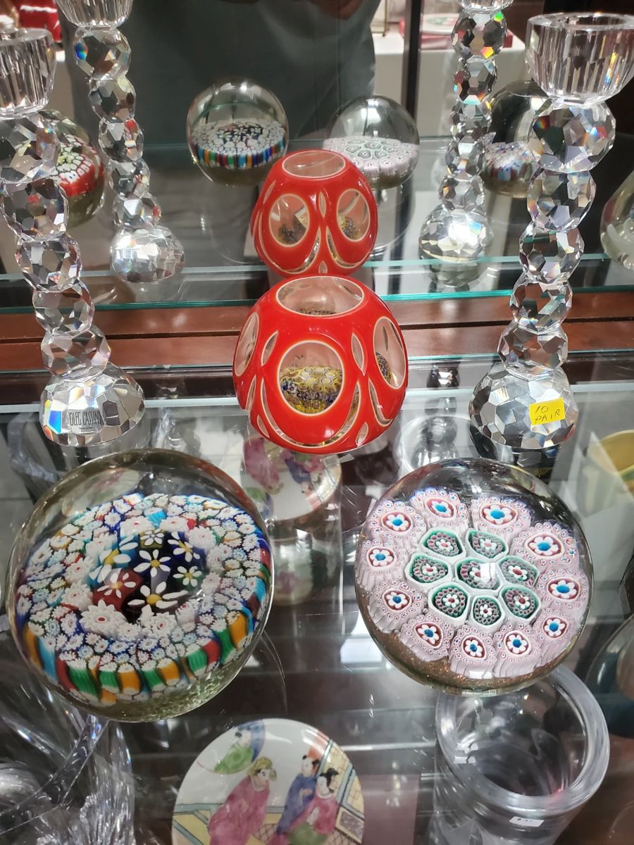 Millefiori paperweights