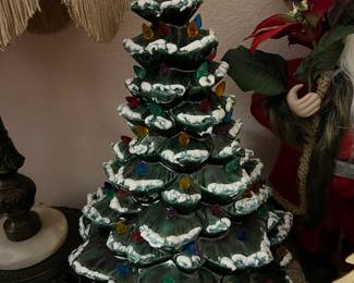 Large vintage ceramic Christmas tree (crack in base)