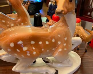 VINTAGE LOMONOSOV RUSSIAN (USSR) PORCELAIN FAWNS DOE and BUCK