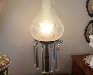 PRISM LAMP ONLY - PORCELAIN CAROUSEL (CORNER IS PICTURED) HAS BEEN KEPT BY FAMILY AND IS NOT PART OF SALE.