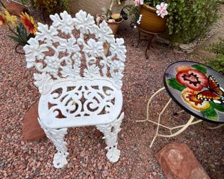 PATIO SEATING, ACCENT TABLE, YARD ART