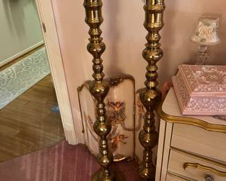 LARGE (HEAVY) BRASS CANDLE HOLDERS