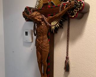 Large ornate carved  Crucifix-39 INCHES TALL