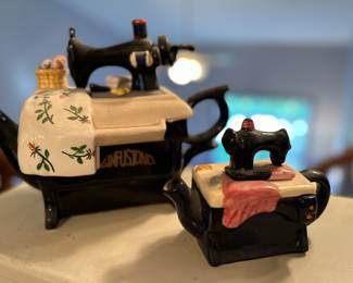 Sewing machine tea pots 