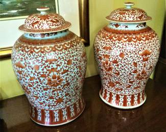 Pair Ginger Jars    China Qing 19th Century 