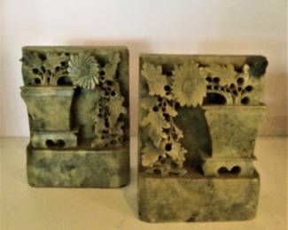 Carved Jade Bookends