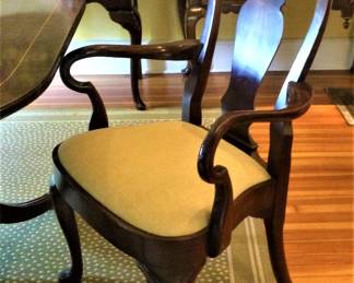 Set of 6 Queen Ann Chairs including 2 Arm Chairs and 4 Side Chairs
