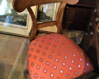 Antique  Biedermeier Walnut  Shovel Chair