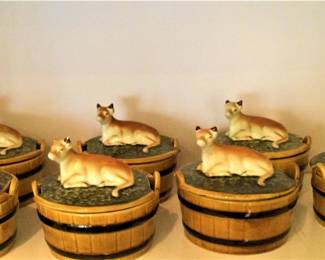 Vintage Sec ia Jersey Cow Lidded Ceramic Dish 