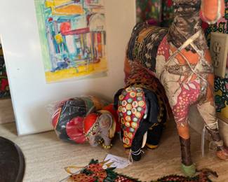 Embroidered patchwork animals & signed artwork