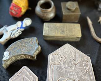 Various relief plaques and misc items