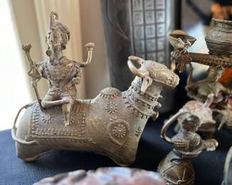 Antique Indian Dhokra figurines and statues