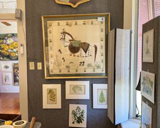 Vintage hand painted art on silk