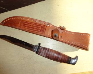 Vintage Case XX Hunting Knife Fixed Blade with Leather Sheath