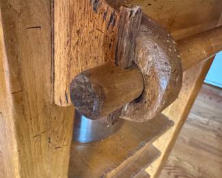 close up of the one end of the cabinet