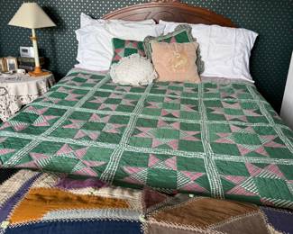 full size bed with headboard, rails and footboard