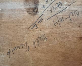 drawer writing in the apothecary cabinet