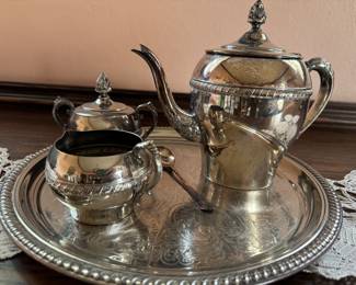 silverplated tea set