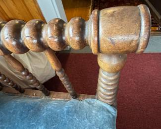 detail of the walnut sleeping porch turned day bed