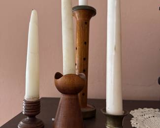 more wooden candle holders