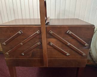 VINTAGE#WOODEN#SEWING#BOX