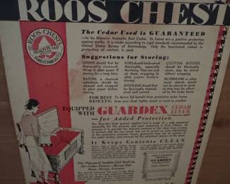 Roos Cedar Chest labels