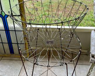 Antique French Laundry Wire Basket