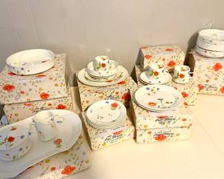 Vintage Bone China, 1980s Mikasa, Just Flowers