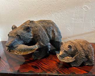 Vintage carved bears