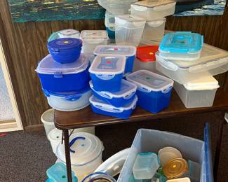 Plastic food storage. 
