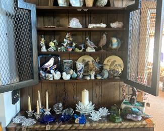 Various decor & vintage candle holders. 