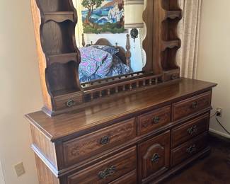 Wide dresser and mirror 