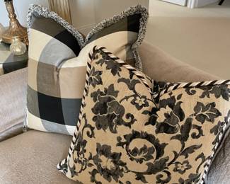 Various pillows and custom curtains.  Must see