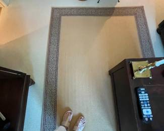 Area carpet with animal print boarder. $60