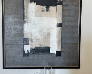 Large abstract decorator framed art oil on canvas $400