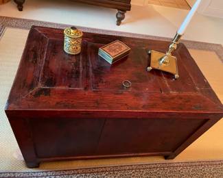 Asian inspired trench with storage $250