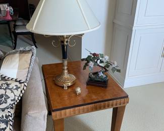 Decorator quality bronze lamps with silk shades $200 each 
