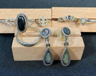 Sterling silver rings earrings