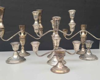 Sterling silver candelabras