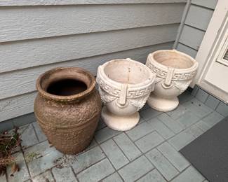 Vintage concrete Planters 
And 